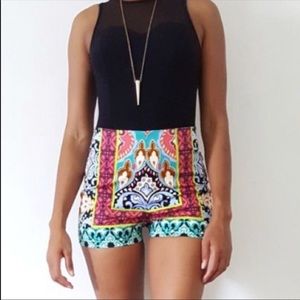 Flying Tomato high waisted Aztec shorts